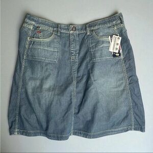 Vtg Miss Sixty Reversible Skirt Sz M Blue Denim Wrap Bi Cohen Belted NOS Y2K